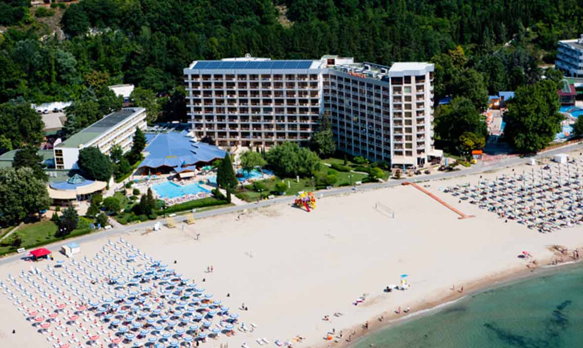 Kaliakra Hotel mit Strand Kaliakra Beach Blick vom Strand