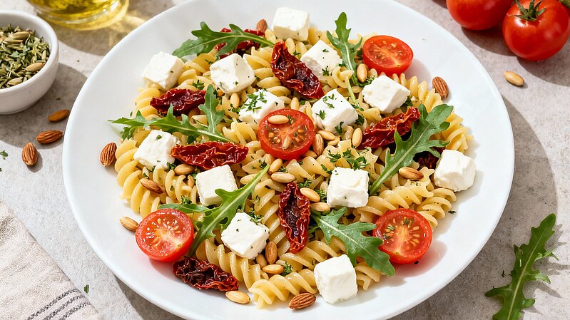 03. Dezember 2025 | Mediterraner Protein-Nudelsalat